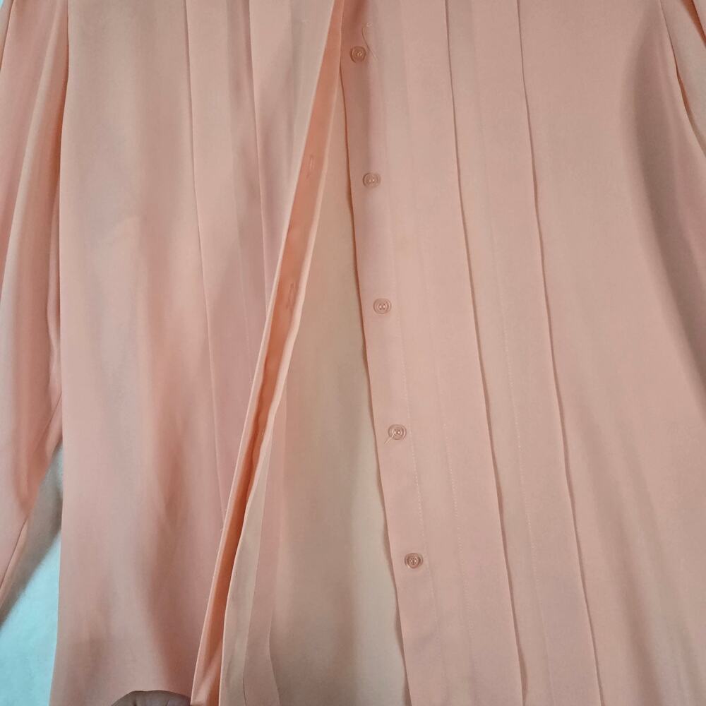 Diane Von Furstenberg Peach Blouse Womens Size 12 Top Flowy Button Up 0839 - Picture 4 of 8